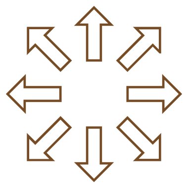 Oklar anahat vektör simgesini genişletin