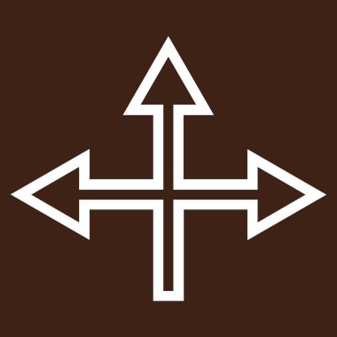 Kavşak okları anahat vektör simgesi