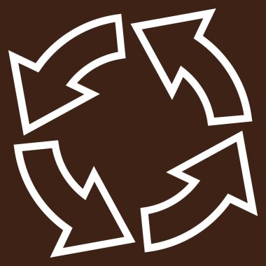 Döndürme oklarını kontur vektör simgesi