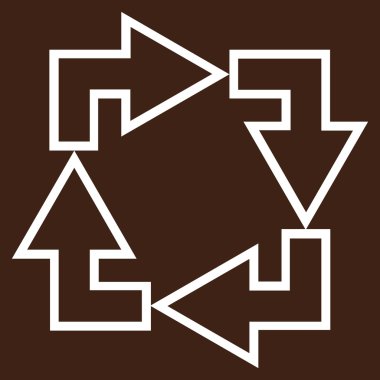 Kare geri dönüşüm ince çizgi vektör simgesi