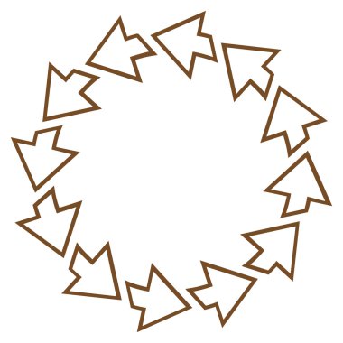 Döndürme oklarını satırı vektör simgesi ince