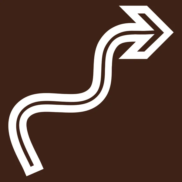 Flecha curva línea delgada Vector icono — Vector de stock