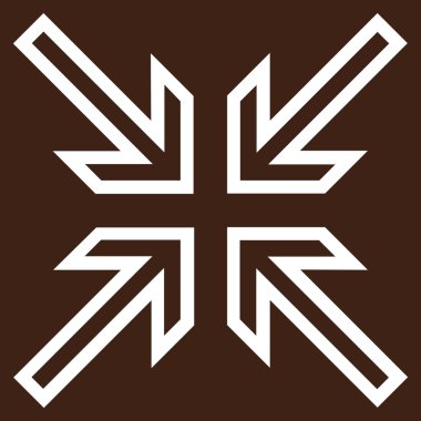 Oklar ince çizgi vektör simge içeriye doğru