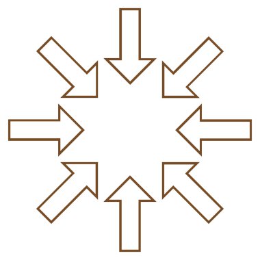 Basınç okları kontur vektör simgesi