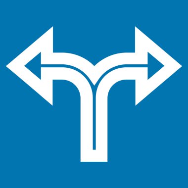 Birleşim sol doğru anahat vektör simgesi