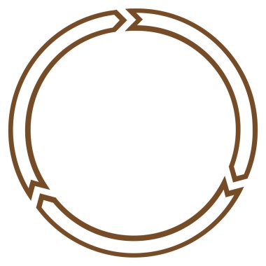 Döndürme daire anahat vektör simgesi