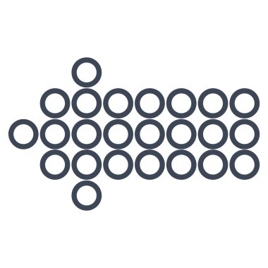 Daire ok sol anahat vektör simgesi