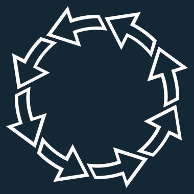 Döndürme oklarını kontur vektör simgesi