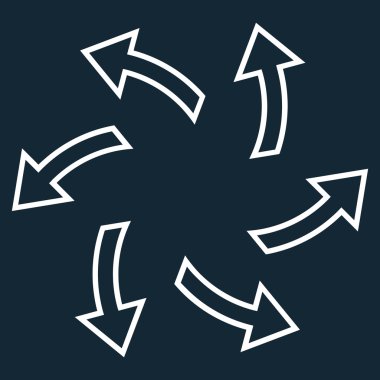 Santrifüj okları anahat vektör simgesi