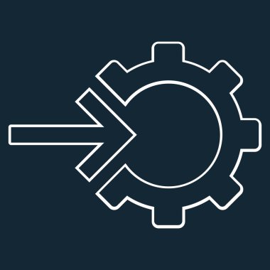 Entegrasyon ok kontur vektör simgesi