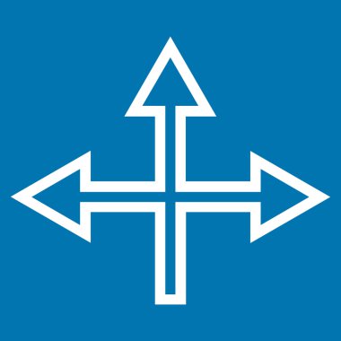 Kavşak okları anahat vektör simgesi