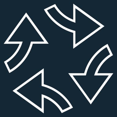 Dairesel Exchange okları satırı vektör simgesi ince