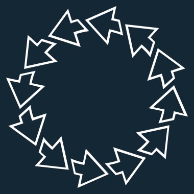 Döndürme oklarını satırı vektör simgesi ince