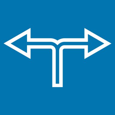 Birleşim sol doğru anahat vektör simgesi