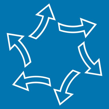 Santrifüj okları kontur vektör simgesi