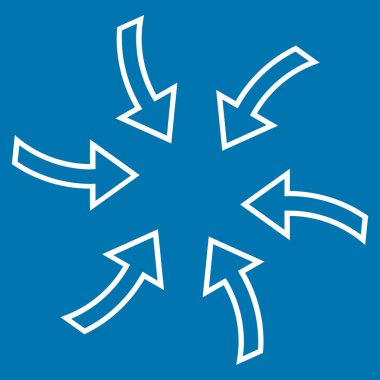 Siklon okları anahat vektör simgesi