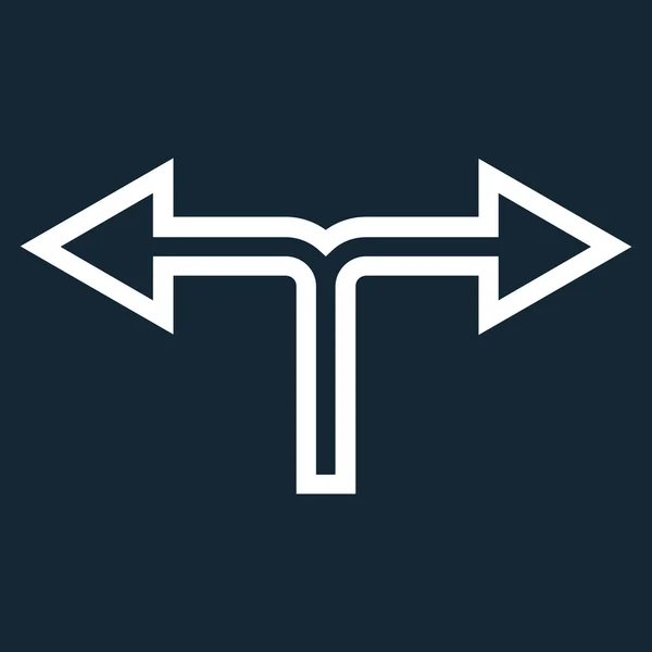 Icône de vecteur de contour droit gauche de jonction — Image vectorielle