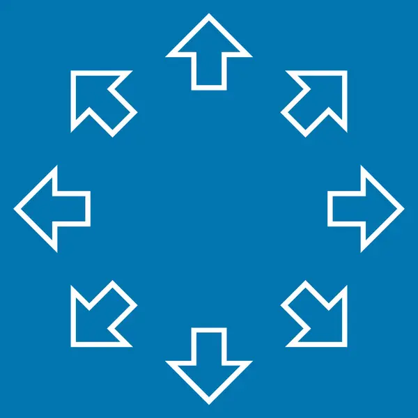 Setas radiais Esboço Vector Ícone — Vetor de Stock