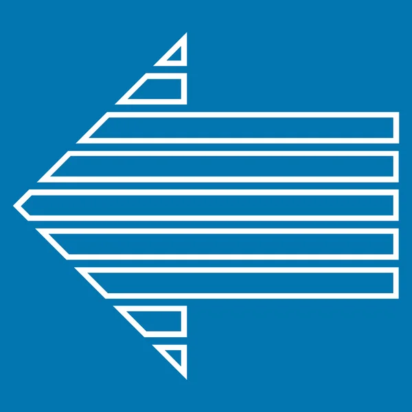 Streifenpfeil linkes Konturvektorsymbol — Stockvektor