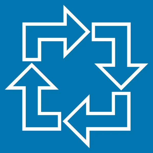 Icono de vector de línea delgada de reciclaje cuadrado — Vector de stock