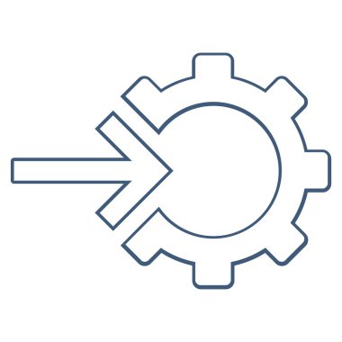 Entegrasyon ok ince çizgi vektör simgesi