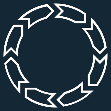 Döndürme daire kontur vektör simgesi