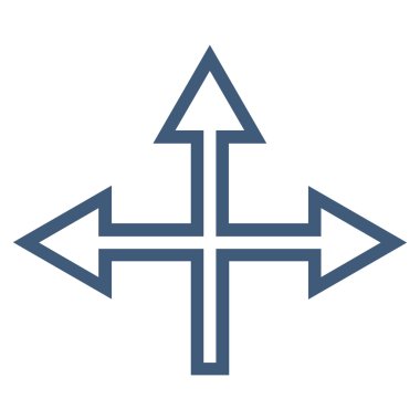 Kavşak okları kontur vektör simgesi