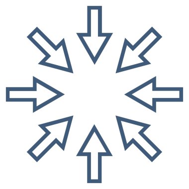 Basınç okları kontur vektör simgesi