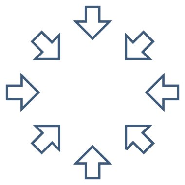 Basınç okları anahat vektör simgesi