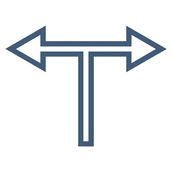 Korsningen vänster rätt tunn linje vektor ikonen — Stock vektor