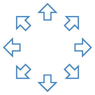 Radyal okları anahat vektör simgesi
