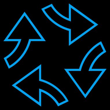 Dairesel Exchange okları vektör simge kontur