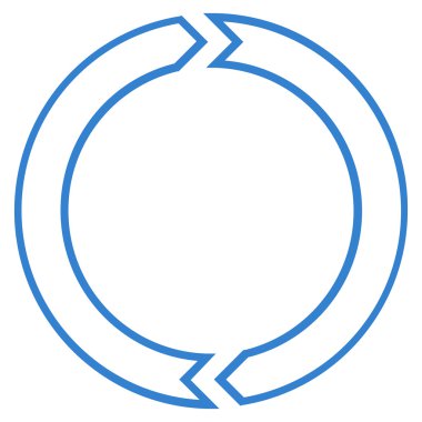 Döndürme daire kontur vektör simgesi