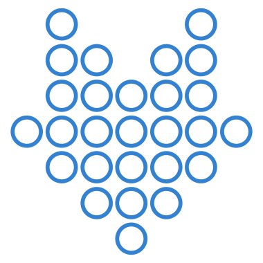 Yuvarlak anahat vektör simgesi aşağı ok