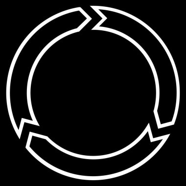 Döndürme daire kontur vektör simgesi