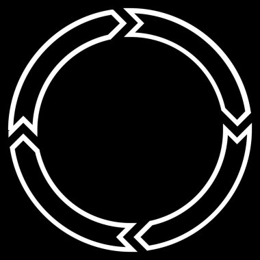 Döndürme daire kontur vektör simgesi