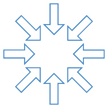 Basınç okları anahat vektör simgesi