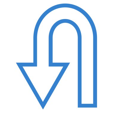 Geri kontur vektör simge açmak