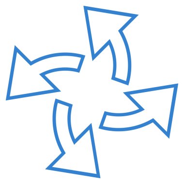 Santrifüj okları anahat vektör simgesi