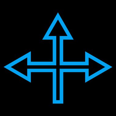 Kavşak okları satırı vektör simgesi ince