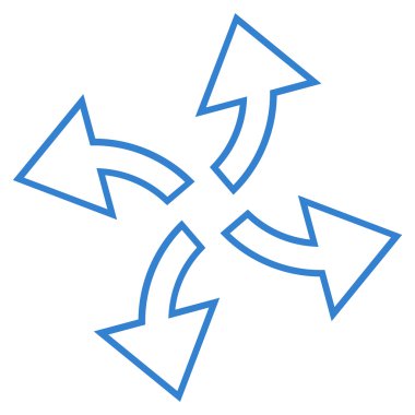 Santrifüj okları anahat vektör simgesi