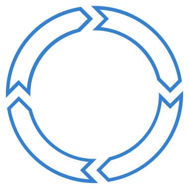 Döndürme daire kontur vektör simgesi