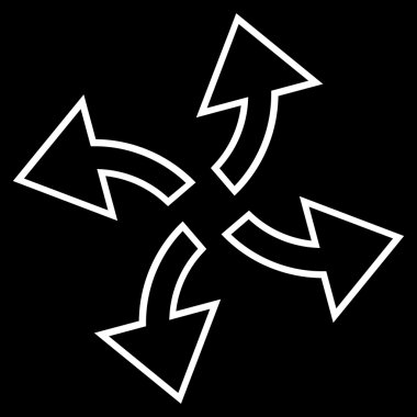 Santrifüj okları kontur vektör simgesi