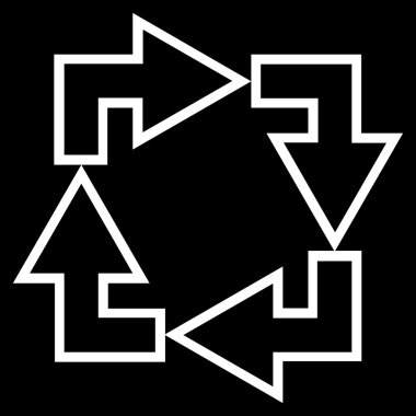 Kare geri dönüşüm kontur vektör simgesi