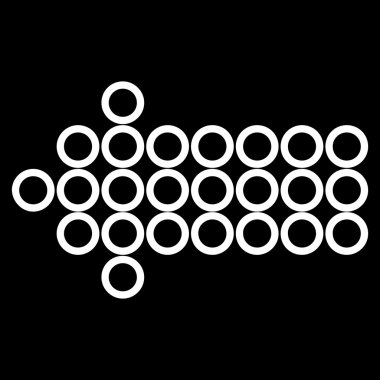 Daire ok sol kontur vektör simgesi