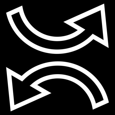 Exchange okları satırı vektör simgesi ince