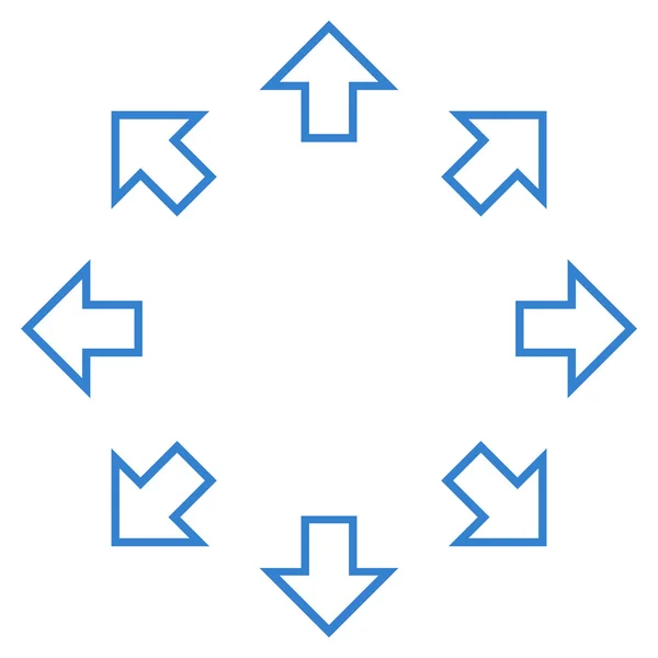 Radial Arrows Outline Vector Icon — Stock Vector