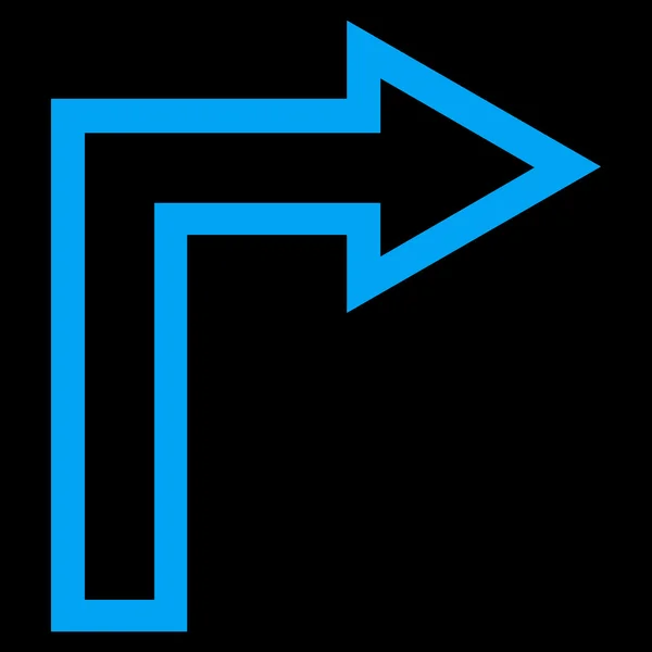 Rechts abbiegen Umrissvektorsymbol — Stockvektor