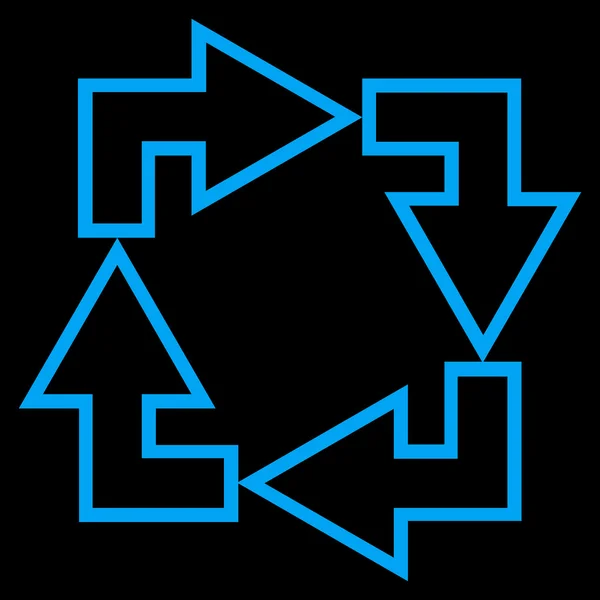 Ícone de vetor de curso de reciclagem quadrada — Vetor de Stock