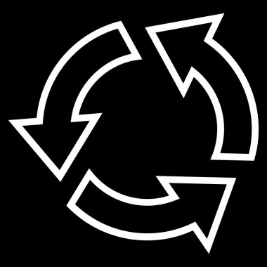 Geri dönüşüm kontur vektör simgesi